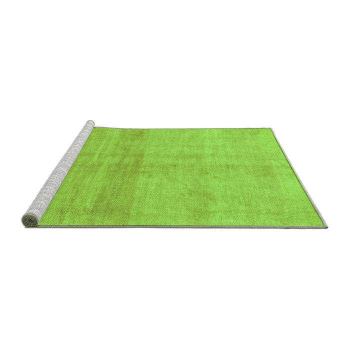 Sideview of Machine Washable Abstract Green Modern Area Rugs, wshabs1402grn