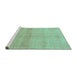 Sideview of Machine Washable Abstract Turquoise Modern Area Rugs, wshabs1402turq