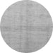 Round Machine Washable Abstract Gray Modern Rug, wshabs1402gry