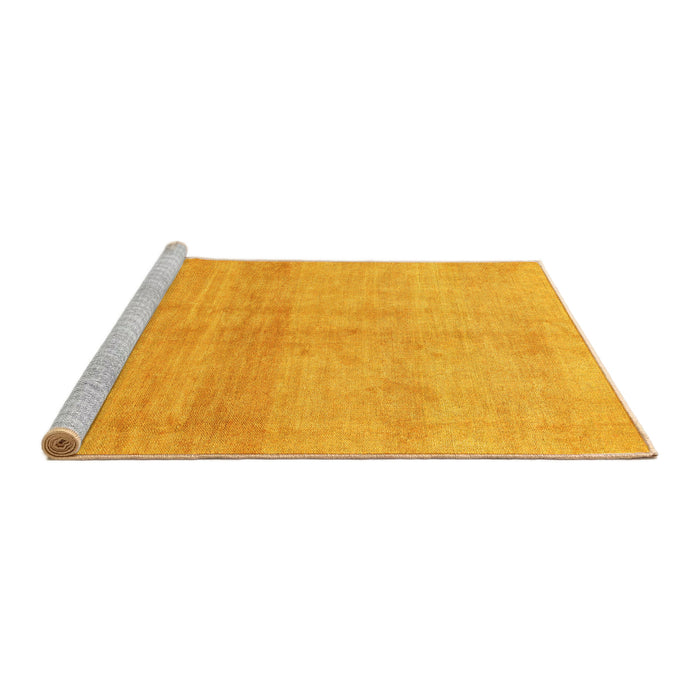 Sideview of Machine Washable Abstract Yellow Modern Rug, wshabs1402yw