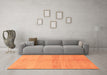 Machine Washable Abstract Orange Modern Area Rugs in a Living Room, wshabs1402org