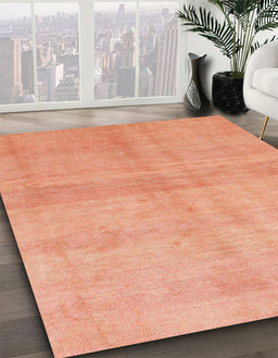 Machine Washable Abstract Bright Orange Rug in a Family Room, wshabs1402