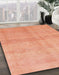 Machine Washable Abstract Bright Orange Rug in a Family Room, wshabs1402