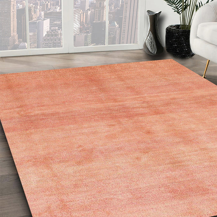 Machine Washable Abstract Bright Orange Rug in a Family Room, wshabs1402