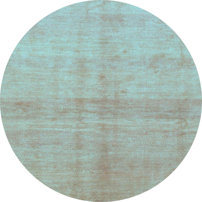 Round Abstract Light Blue Modern Rug, abs1402lblu
