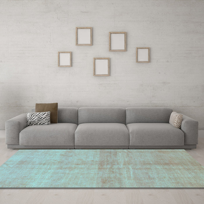 Machine Washable Abstract Light Blue Modern Rug in a Living Room, wshabs1402lblu