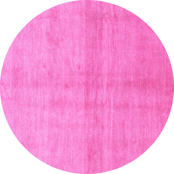Round Machine Washable Abstract Pink Modern Rug, wshabs1402pnk