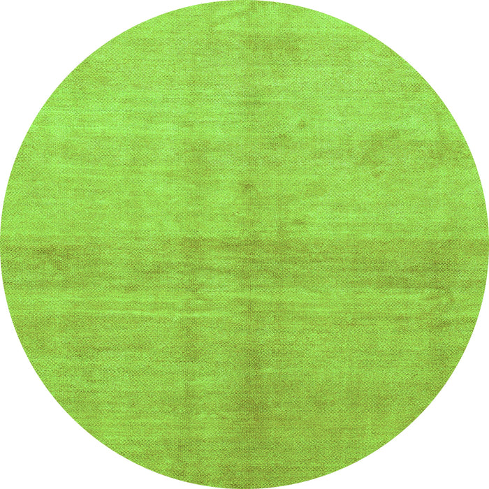 Round Machine Washable Abstract Green Modern Area Rugs, wshabs1402grn