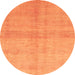 Round Abstract Orange Modern Rug, abs1402org