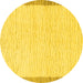 Round Solid Yellow Modern Rug, abs1403yw