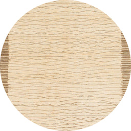 Round Abstract Khaki Gold Solid Rug, abs1403