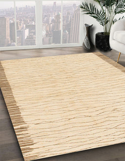 Abstract Khaki Gold Solid Rug in Family Room, abs1403