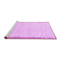 Sideview of Machine Washable Solid Purple Modern Area Rugs, wshabs1403pur