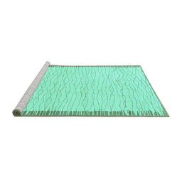 Sideview of Machine Washable Solid Turquoise Modern Area Rugs, wshabs1403turq