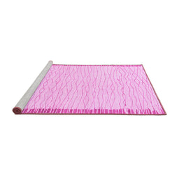 Sideview of Machine Washable Solid Pink Modern Rug, wshabs1403pnk
