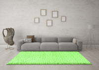 Machine Washable Solid Green Modern Rug, wshabs1403grn