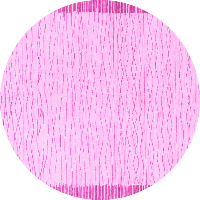 Round Solid Pink Modern Rug, abs1403pnk