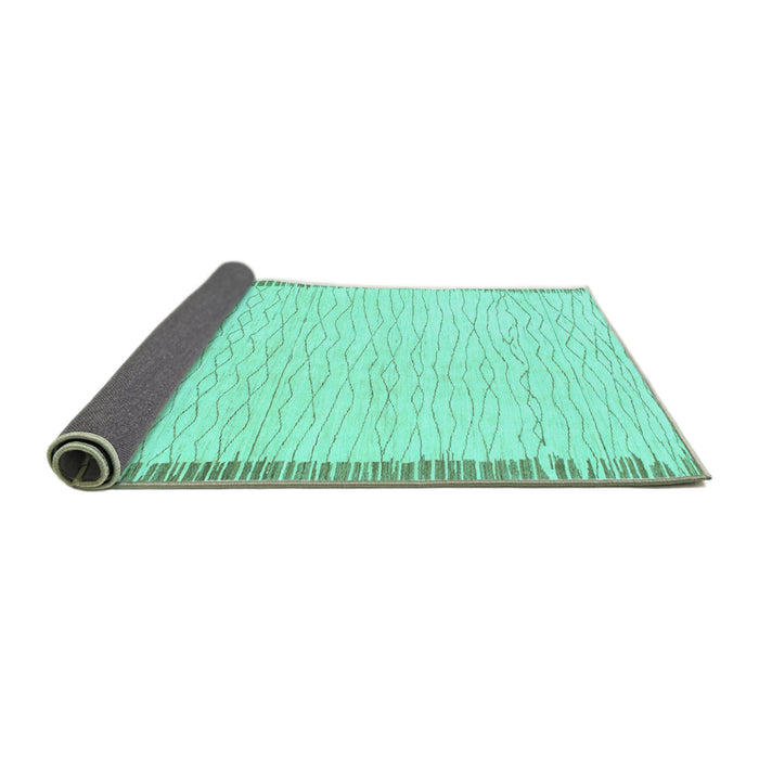 Sideview of Solid Turquoise Modern Rug, abs1403turq
