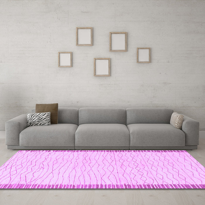 Machine Washable Solid Purple Modern Area Rugs in a Living Room, wshabs1403pur