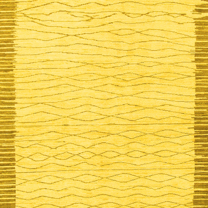 Machine Washable Solid Yellow Modern Rug, wshabs1403yw