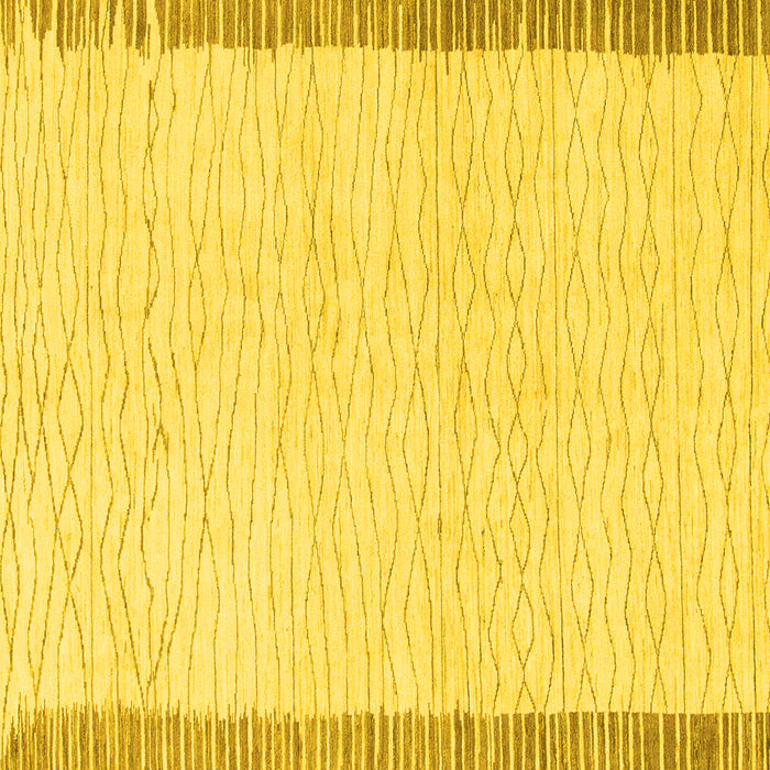 Square Solid Yellow Modern Rug, abs1403yw