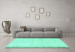 Machine Washable Solid Turquoise Modern Area Rugs in a Living Room,, wshabs1403turq