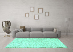 Machine Washable Solid Turquoise Modern Area Rugs in a Living Room,, wshabs1403turq