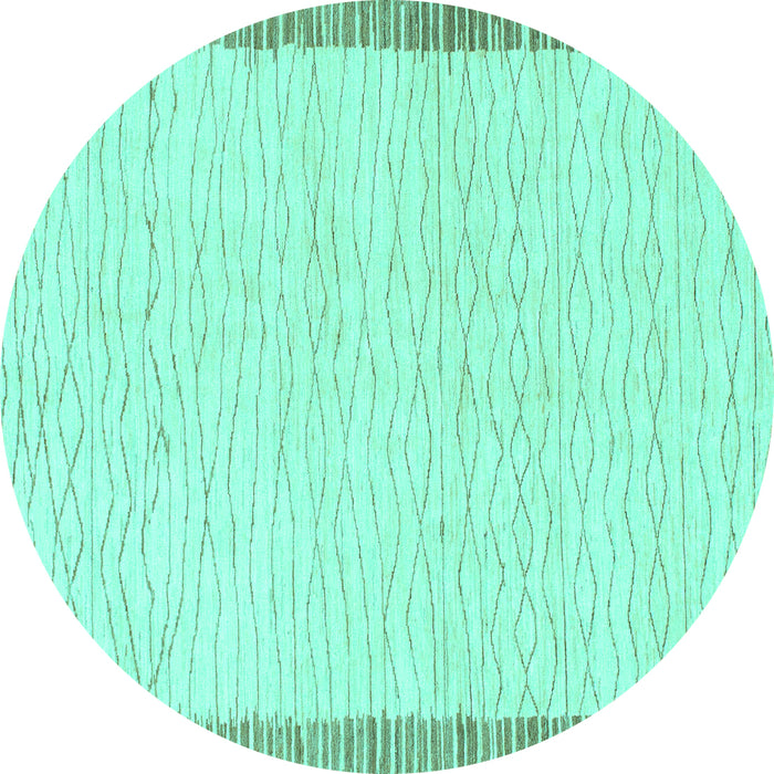 Round Solid Turquoise Modern Rug, abs1403turq