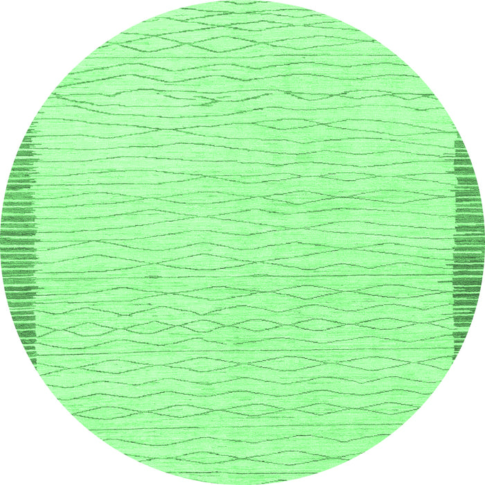 Round Solid Emerald Green Modern Rug, abs1403emgrn