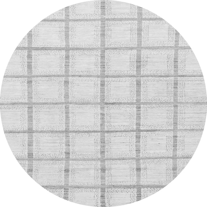 Round Solid Gray Modern Rug, abs1404gry