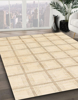 Abstract Yellow Solid Rug in Family Room, abs1404
