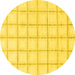 Round Solid Yellow Modern Rug, abs1404yw