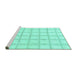 Sideview of Machine Washable Solid Turquoise Modern Area Rugs, wshabs1404turq