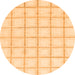 Round Machine Washable Solid Orange Modern Area Rugs, wshabs1404org