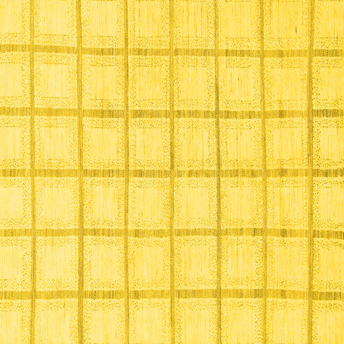 Square Machine Washable Solid Yellow Modern Rug, wshabs1404yw