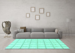 Machine Washable Solid Turquoise Modern Area Rugs in a Living Room,, wshabs1404turq