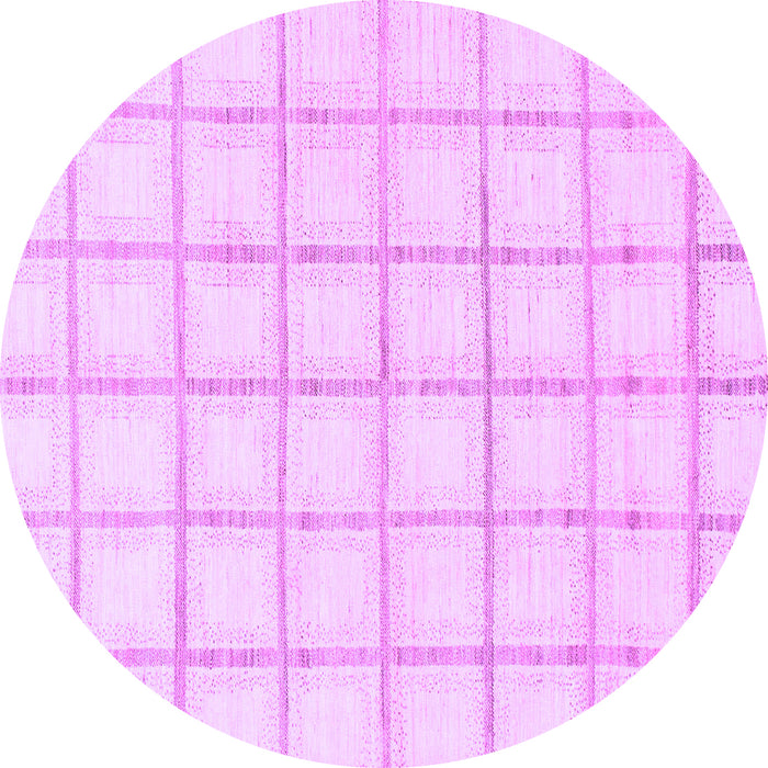 Round Machine Washable Solid Purple Modern Area Rugs, wshabs1404pur