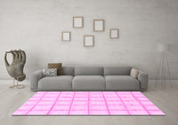 Machine Washable Solid Pink Modern Rug, wshabs1404pnk