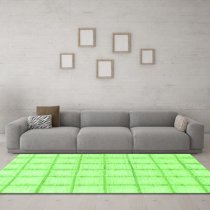 Machine Washable Solid Green Modern Area Rugs in a Living Room,, wshabs1404grn