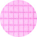 Round Solid Pink Modern Rug, abs1404pnk