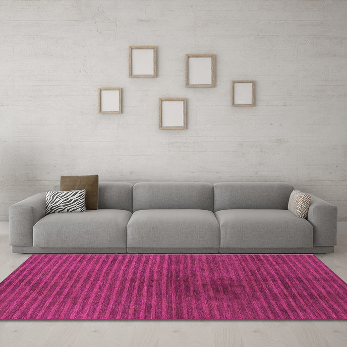 Machine Washable Abstract Purple Modern Area Rugs in a Living Room, wshabs1405pur