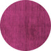 Round Machine Washable Abstract Purple Modern Area Rugs, wshabs1405pur