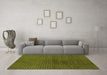 Machine Washable Abstract Green Modern Area Rugs in a Living Room,, wshabs1405grn