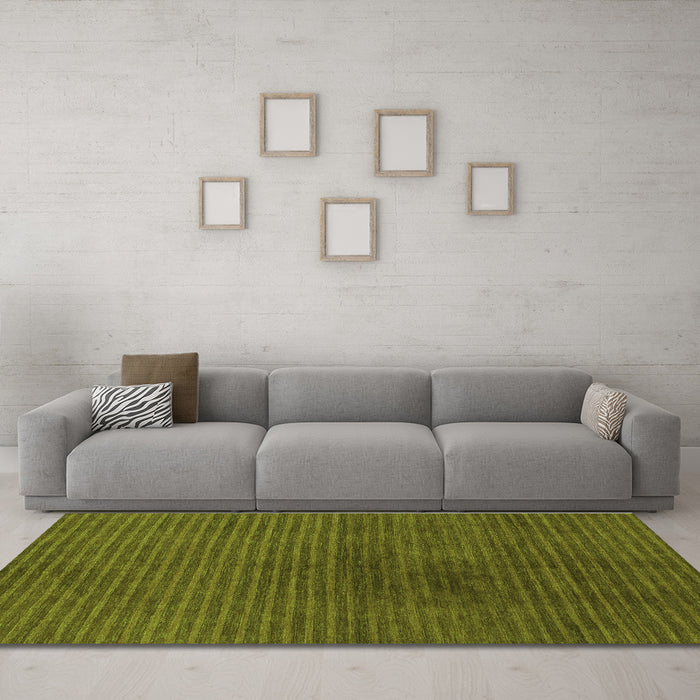 Machine Washable Abstract Green Modern Area Rugs in a Living Room,, wshabs1405grn