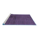 Sideview of Machine Washable Abstract Blue Modern Rug, wshabs1405blu