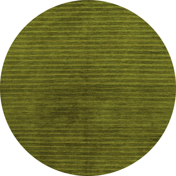 Round Machine Washable Abstract Green Modern Area Rugs, wshabs1405grn