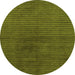 Round Machine Washable Abstract Green Modern Area Rugs, wshabs1405grn