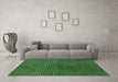 Machine Washable Abstract Emerald Green Modern Area Rugs in a Living Room,, wshabs1405emgrn