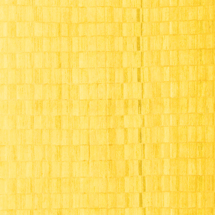 Square Machine Washable Solid Yellow Modern Rug, wshabs1406yw