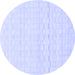 Round Machine Washable Solid Blue Modern Rug, wshabs1406blu